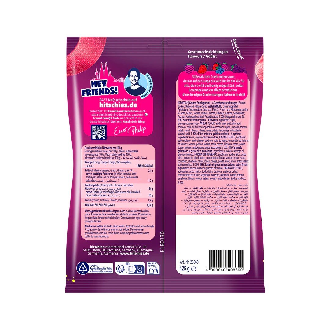 hitschies Saure Drachenzungen Berry Mix 125g