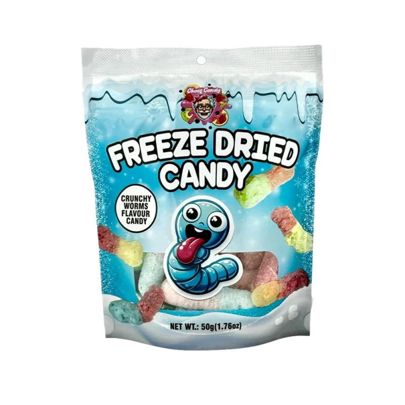 Chaos Candy Freeze Dried Candy Sour Worms Crunchy